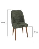 4 chaises dallas marron/vert - 50x90x49 cm